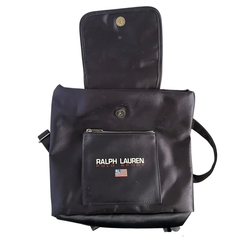 Ralph Lauren Polo Sport Vintage Navy Blue Satin Mini Backpack